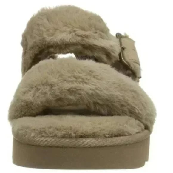 UGG Women's Faux Furr-ah Imported Flat Sandal - Picture 2 of 8